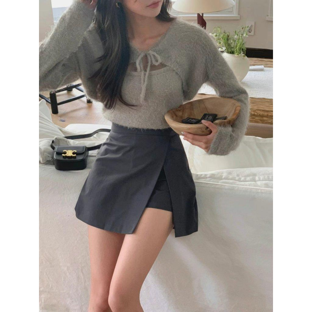 VENUSY｜正韓🇰🇷 - 韓國東大門空運直送台灣｜A字旁開短褲裙-細節圖4
