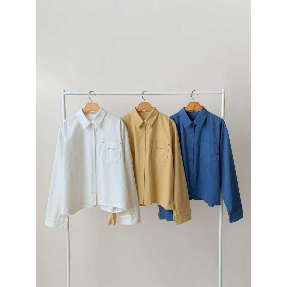 【100%純棉】VENUSY｜正韓🇰🇷 - 韓國東大門空運直送台灣｜刷毛字母純棉襯衫-細節圖8