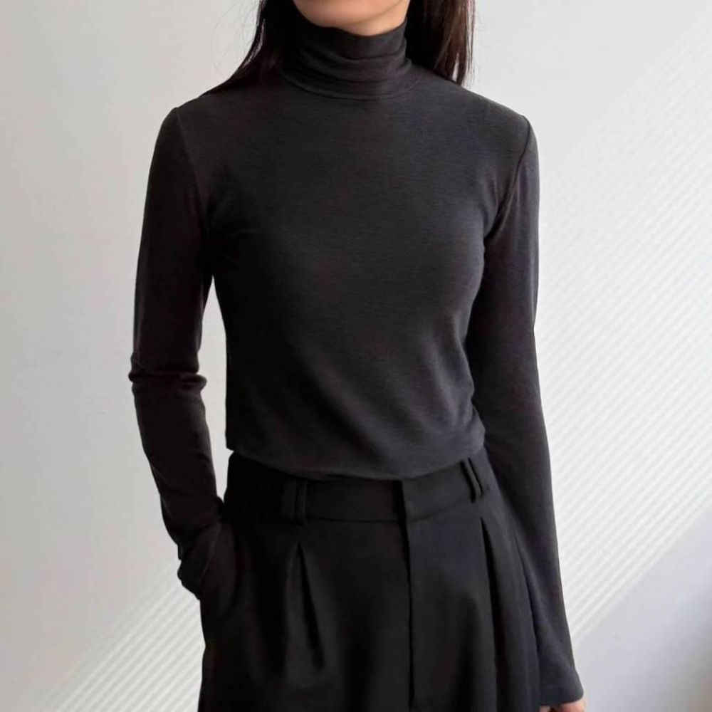 【親膚不刺癢】VENUSY｜正韓🇰🇷 - 韓國東大門空運直送台灣｜柔軟羊毛高領毛衣 內搭-細節圖7