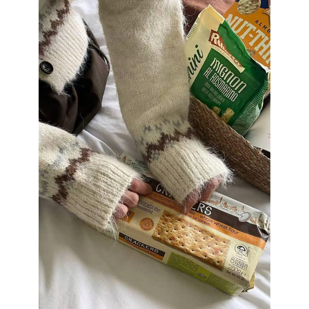 【溫柔北歐雪景款】VENUSY｜正韓🇰🇷 - 韓國東大門空運直送台灣｜羊毛翻領針織開衫外套-細節圖8