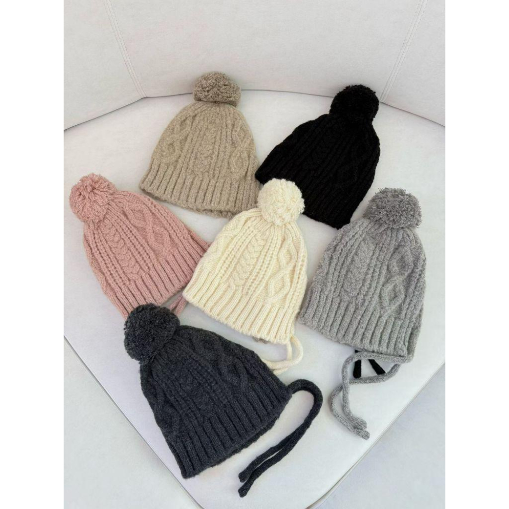 【小臉顯瘦羊毛帽】VENUSY｜正韓🇰🇷 - 韓國東大門空運直送台灣｜羊駝絨球毛帽-細節圖6