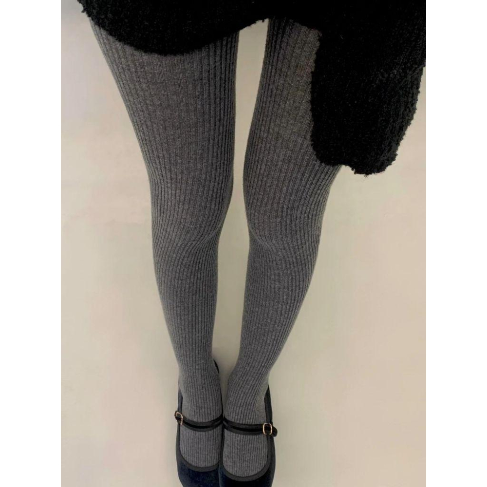 【羊毛混紡-高彈顯瘦極保暖】VENUSY｜正韓🇰🇷 - 韓國東大門空運直送台灣｜羊毛羅紋緊身褲襪-細節圖3