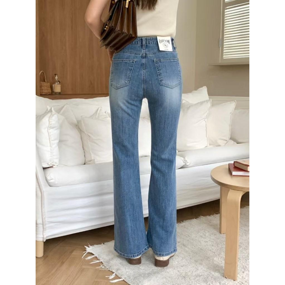 【顯瘦提臀大長腿】VENUSY｜正韓🇰🇷 - 韓國東大門空運直送台灣｜微彈喇叭牛仔褲-細節圖2