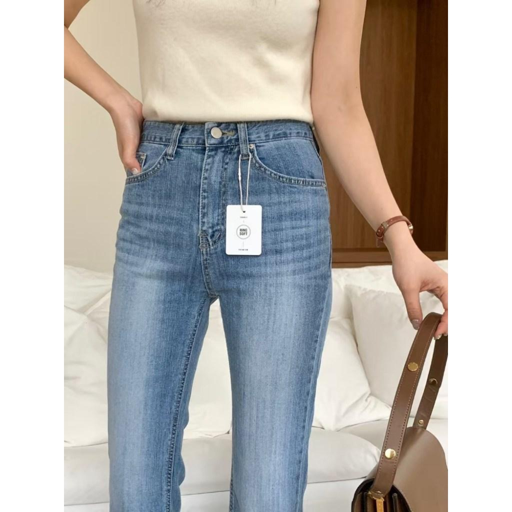 【顯瘦提臀大長腿】VENUSY｜正韓🇰🇷 - 韓國東大門空運直送台灣｜微彈喇叭牛仔褲-細節圖5