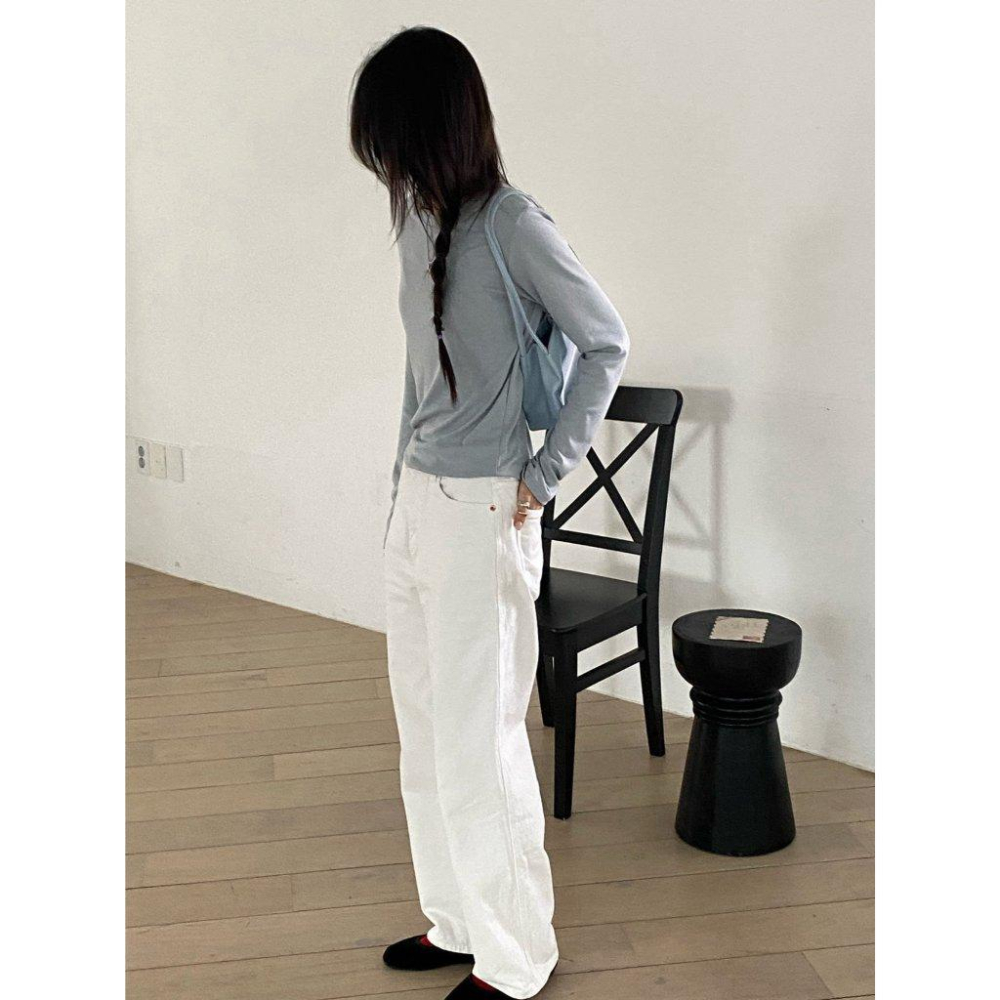 [柔軟彈性] VENUSY｜正韓🇰🇷 - 韓國東大門空運直送台灣｜素色長袖T恤 疊搭-細節圖3