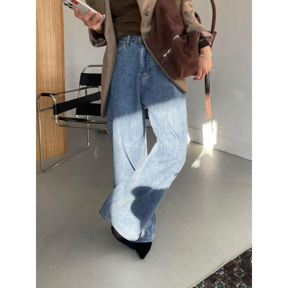 【穿上就不想換♥︎】VENUSY｜正韓🇰🇷 - 韓國東大門空運直送台灣｜日常感半寬鬆直筒牛仔褲-細節圖8