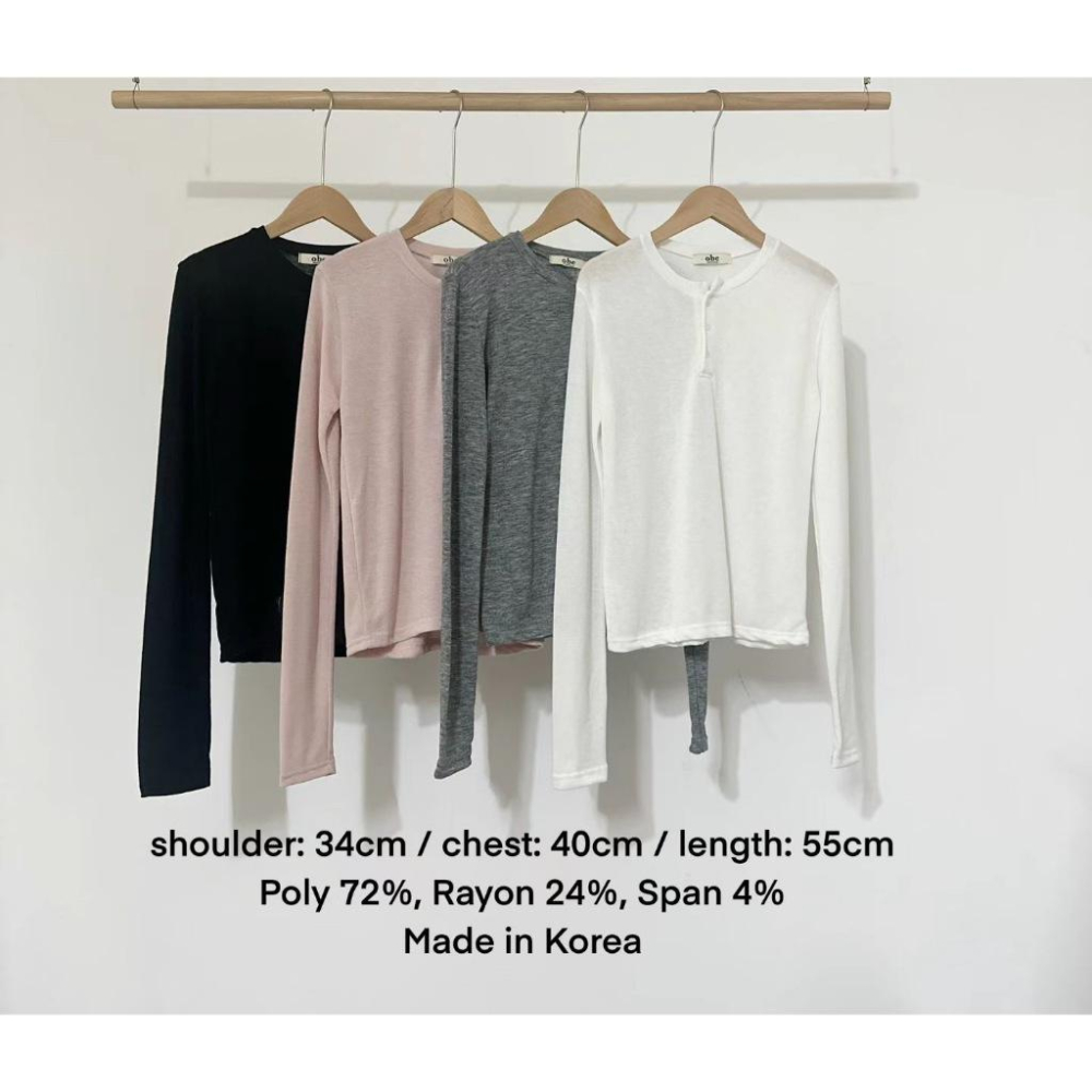 【回購率款】VENUSY｜正韓🇰🇷 - 韓國東大門空運直送台灣｜極簡鈕扣長袖T恤-細節圖6