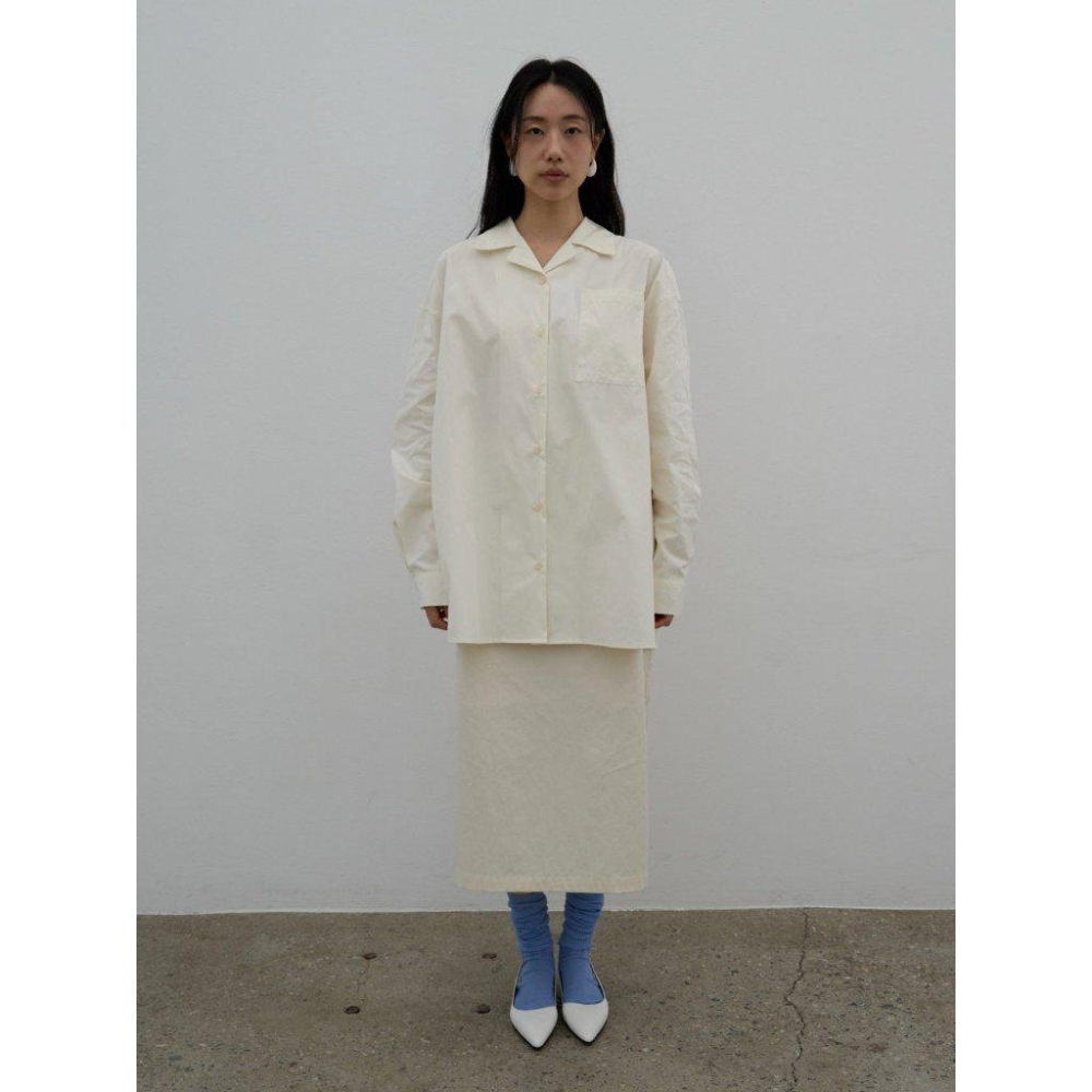 【挺闊棉感．不易皺】VENUSY｜正韓 - 奶油棉混紡中長裙．兩色入・修身 A 字-細節圖4