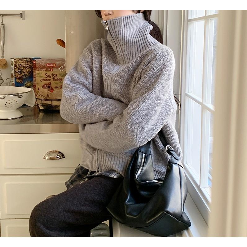 【頂級全牛皮・極簡大容量】VENUSY｜正韓 - LE-JUNEV ♡ 韓國熱門設計師品牌｜質感皮革單肩流浪包-細節圖6