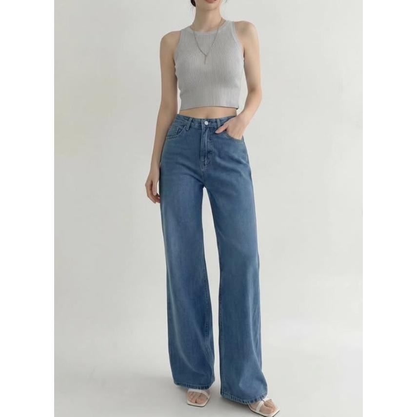 【久坐不勒・彈力支撐】VENUSY｜DEEP ♡ 韓國熱門設計師｜舒適修身直筒牛仔褲・Made in Korea-細節圖2