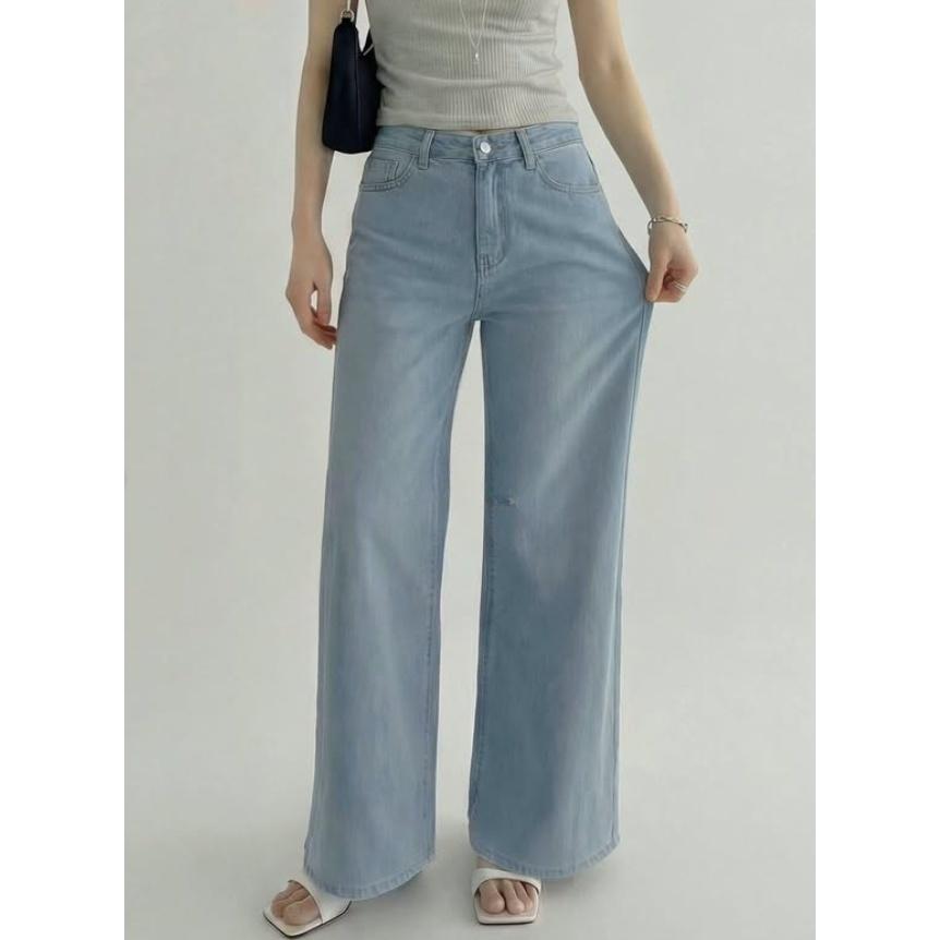 【久坐不勒・彈力支撐】VENUSY｜DEEP ♡ 韓國熱門設計師｜舒適修身直筒牛仔褲・Made in Korea-細節圖4