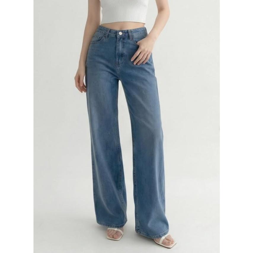 【久坐不勒・彈力支撐】VENUSY｜DEEP ♡ 韓國熱門設計師｜舒適修身直筒牛仔褲・Made in Korea-細節圖7