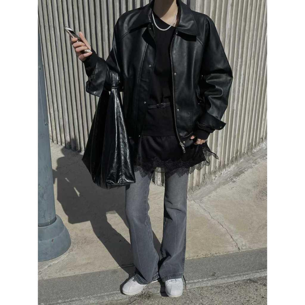 【挺闊純棉不悶】VENUSY｜正韓🇰🇷 - 復古直筒微喇牛仔褲．腿型校正-細節圖2