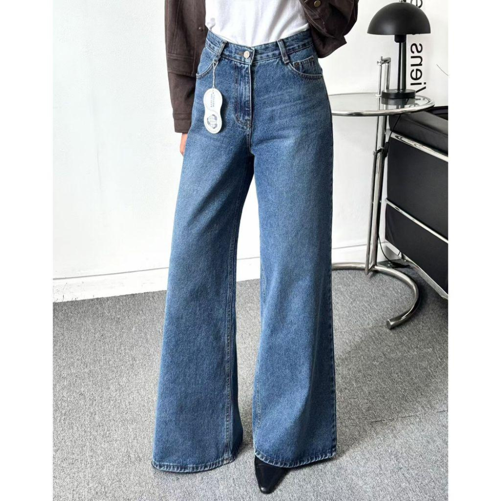 【100%純棉】VENUSY｜正韓🇰🇷 - 韓國東大門空運直送台灣｜寬鬆直筒牛仔褲-細節圖4