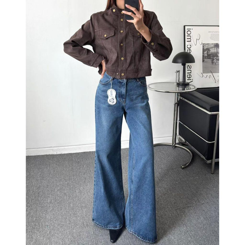 【100%純棉】VENUSY｜正韓🇰🇷 - 韓國東大門空運直送台灣｜寬鬆直筒牛仔褲-細節圖5