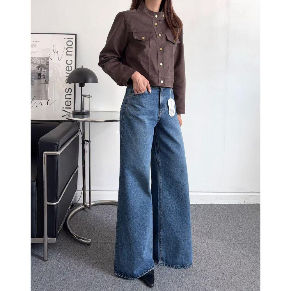 【100%純棉】VENUSY｜正韓🇰🇷 - 韓國東大門空運直送台灣｜寬鬆直筒牛仔褲-細節圖9