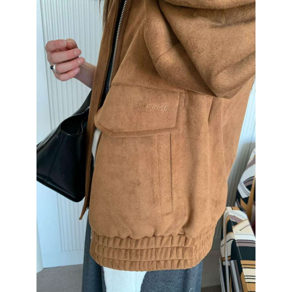 【聖水洞酷女孩】VENUSY｜正韓🇰🇷 - 韓國東大門空運直送台灣｜質感仿麂皮夾克 外套-細節圖4