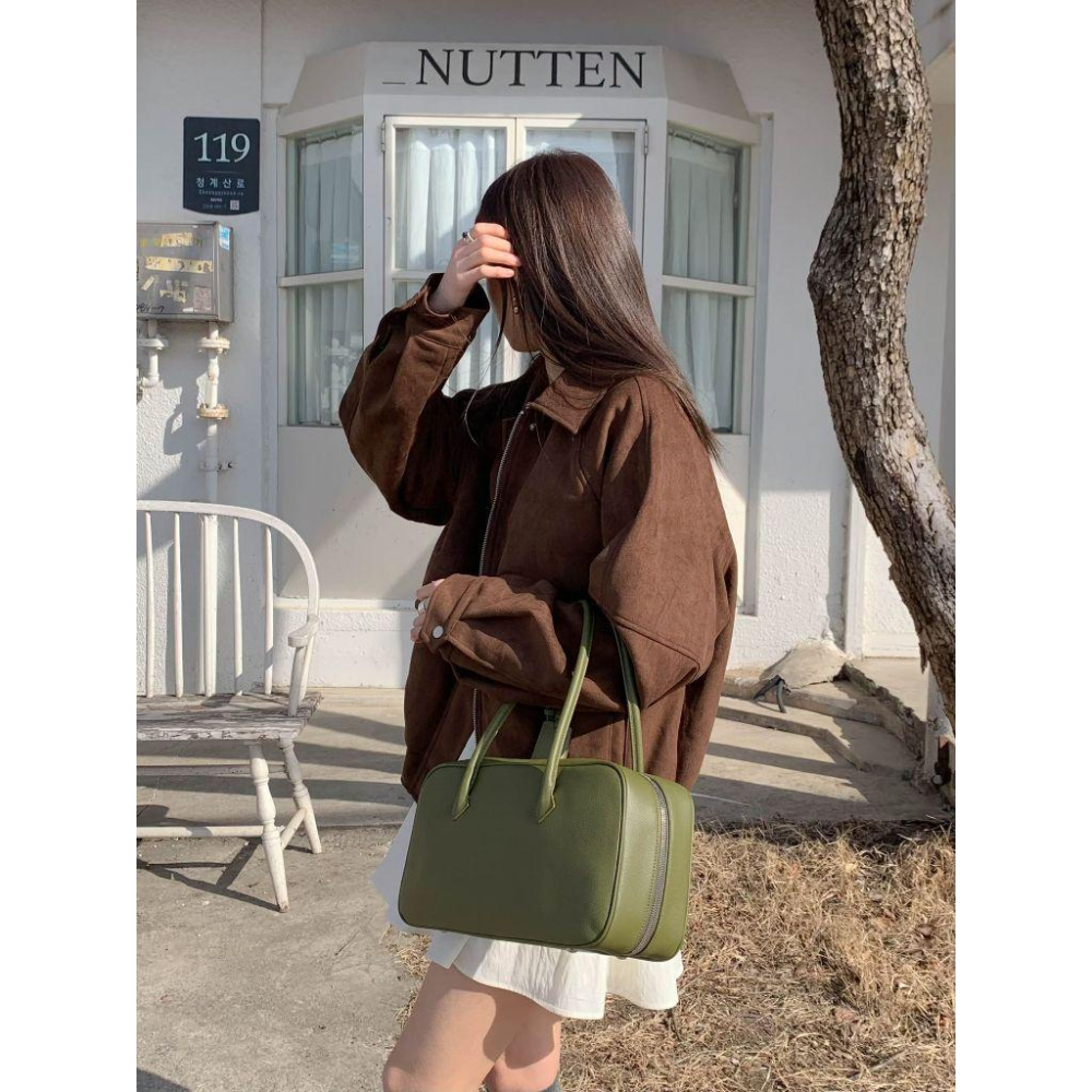 【聖水洞酷女孩】VENUSY｜正韓🇰🇷 - 韓國東大門空運直送台灣｜質感仿麂皮夾克 外套-細節圖7