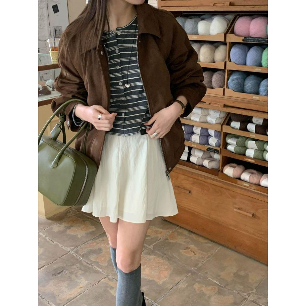 【聖水洞酷女孩】VENUSY｜正韓🇰🇷 - 韓國東大門空運直送台灣｜質感仿麂皮夾克 外套-細節圖8