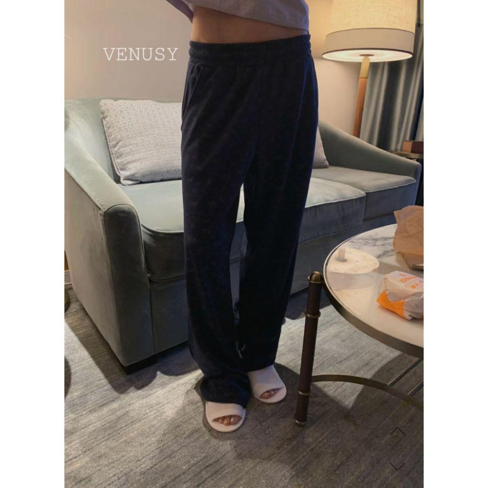 【慵懶鬆弛感・透氣不貼身】VENUSY｜正韓 - 純棉華夫格紋棉質長褲．居家外出兩穿．聖水洞氛圍感必備-細節圖8