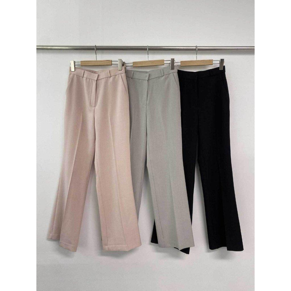 【乾枯玫瑰・修身微喇】VENUSY｜正韓 - 質感平腹彈力微喇叭褲．黑/乾枯玫瑰粉/灰米．360度超舒適包覆-細節圖6