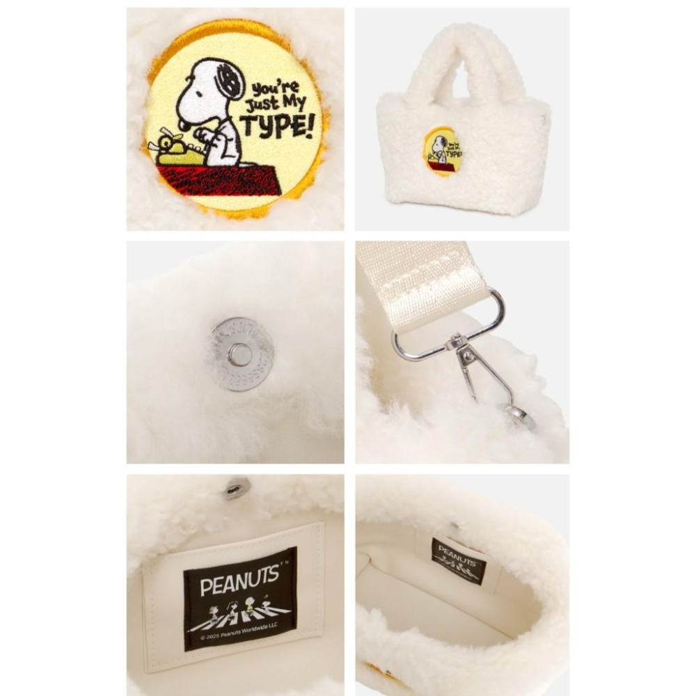 【正版授權・可愛療癒感】VENUSY｜正韓 - LE-JUNEV ♡ 韓國熱門品牌｜史努比短絨手提袋 Snoopy側背包-細節圖7