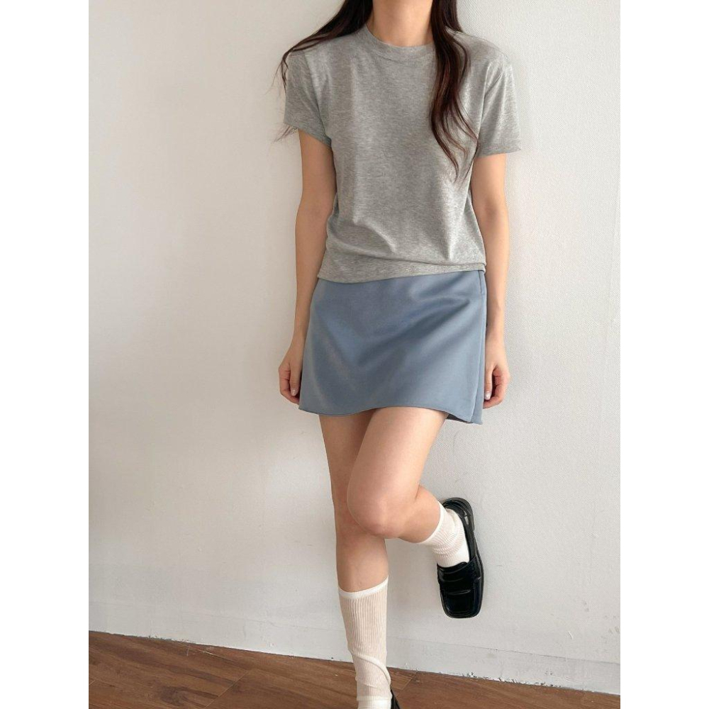 【絲滑親膚・領口防變形】VENUSY｜正韓 - 柔軟天絲感短袖T恤．八色入・Made in Korea-細節圖8