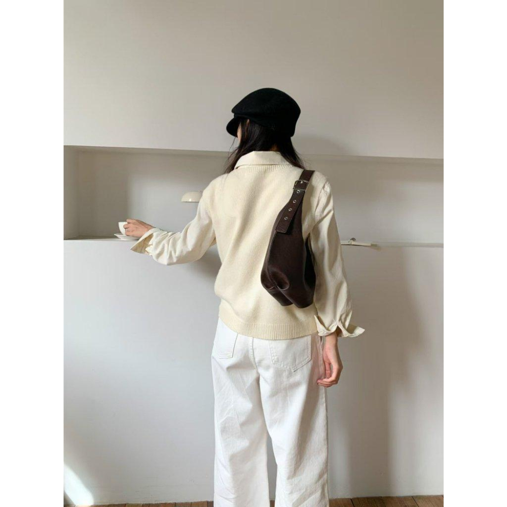 【極簡廓形・新月弧度】VENUSY｜正韓 - 質感新月單肩包．三色入・Made in Korea-細節圖9