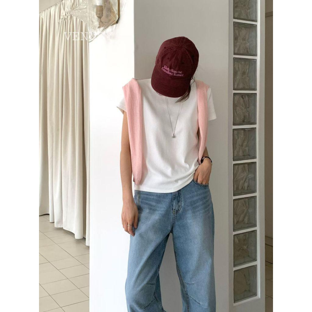 【極致親膚・涼感修身】VENUSY｜正韓 - 氧氣感彈力短袖T恤．6色入．基礎款必備-細節圖8