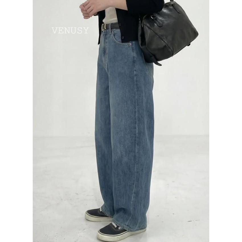 【3D弧形剪裁・慵懶街頭風】VENUSY｜正韓 - DEEP ♡ 韓國熱門設計師｜立體氣球廓形牛仔褲．100%純棉-細節圖7