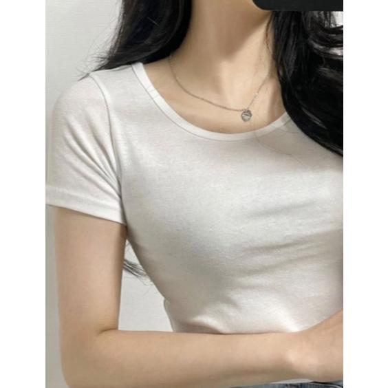 【13色多巴胺・極致純棉】VENUSY｜正韓 - 基礎正肩短袖T恤．奶油感修身版型．100%純棉-細節圖8