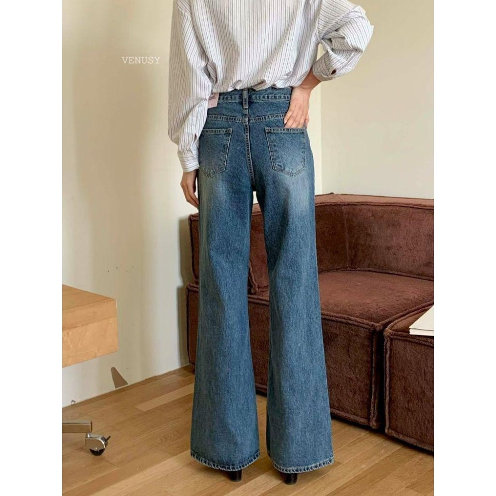 【美腿神褲・韓系簡約】VENUSY｜正韓 - 經典微喇叭牛仔褲．修身顯瘦．不挑身型．Made in Korea-細節圖7