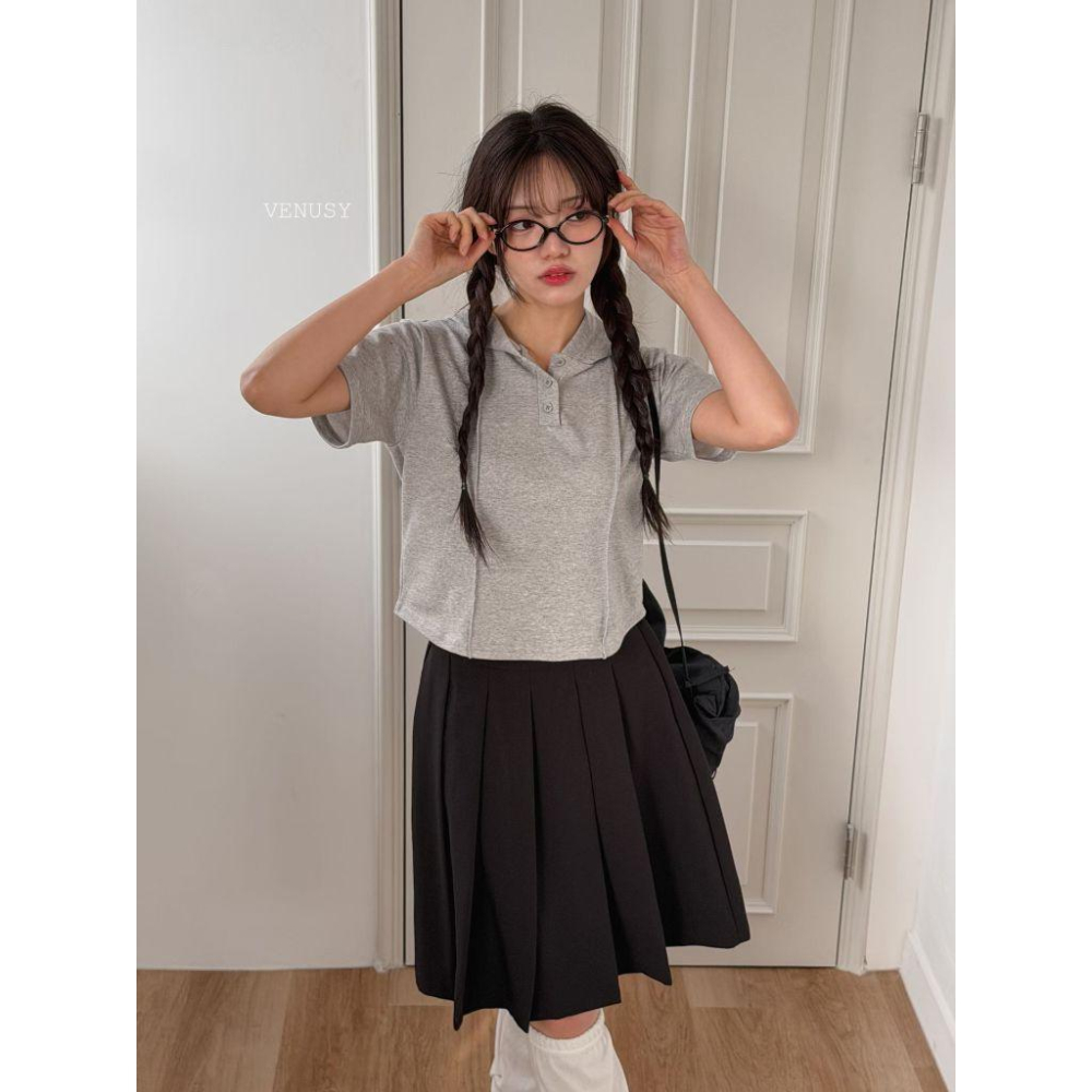 【高級慵懶・100%純棉】VENUSY｜正韓 - 連帽短袖T恤．親膚透氣．冷白/灰/黑．帽T-細節圖9