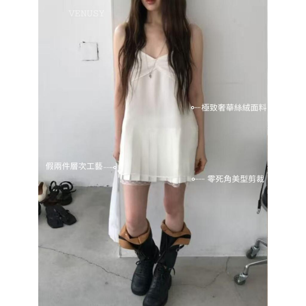 【頂級手工感】VENUSY｜正韓．絕美高質感小禮服．極致絲絨細節．名媛晚宴首選．高奢面料剪裁．假兩件洋裝-細節圖2