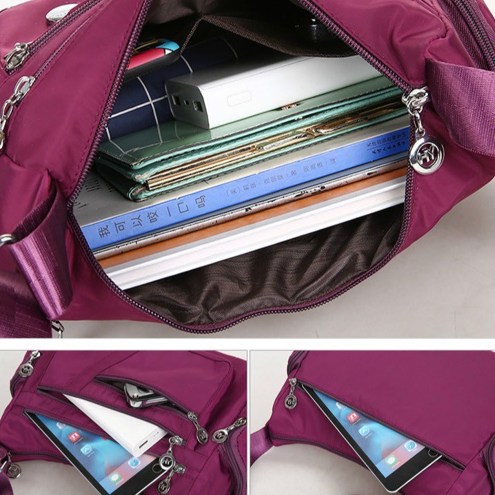 防水七隔層實用女性外出斜背包-細節圖2