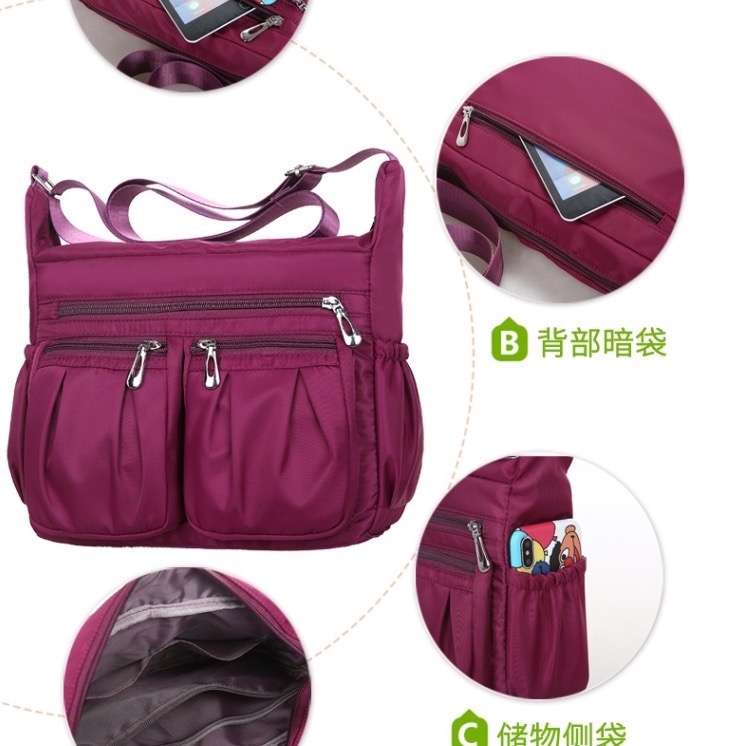 防水八格層實用休閒側背包-細節圖3