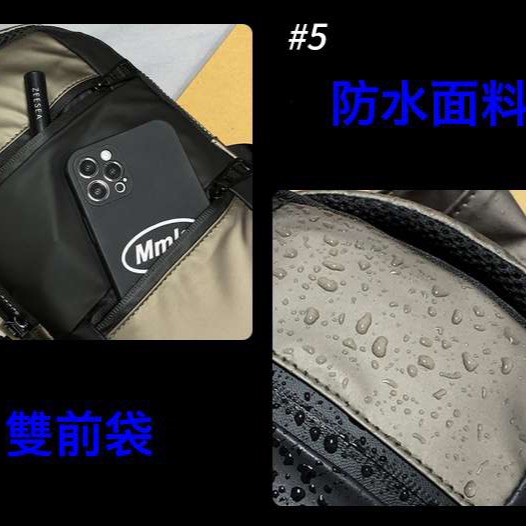 (台灣現貨)防水拼接個性街頭男女充電胸包-細節圖2