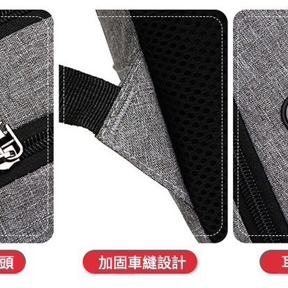 防盜密碼鎖防水USB充電後背包-細節圖3