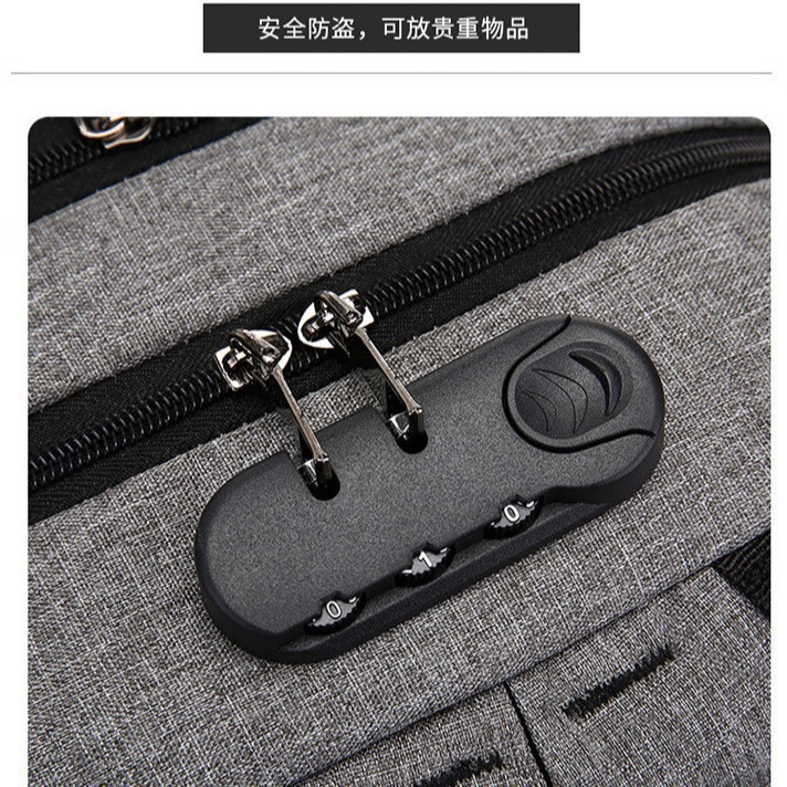 防盜密碼鎖防水USB充電後背包-細節圖5