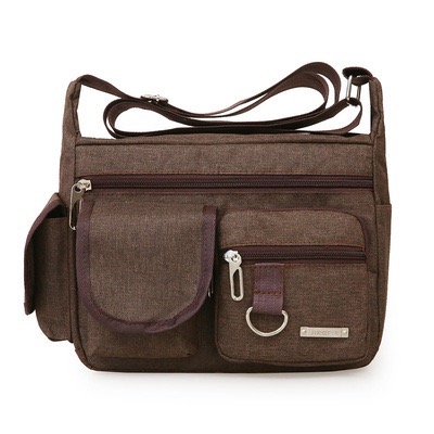 多隔層復古休閒工作斜背包-細節圖9