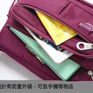 防水多格層實用女生外出斜背包-細節圖2