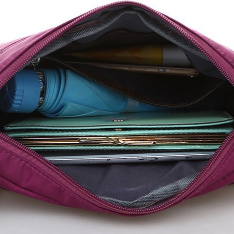 防水多格層實用女生外出斜背包-細節圖4