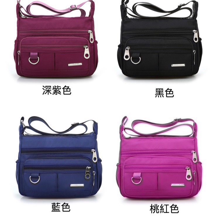 防水多格層實用女生外出斜背包-細節圖9