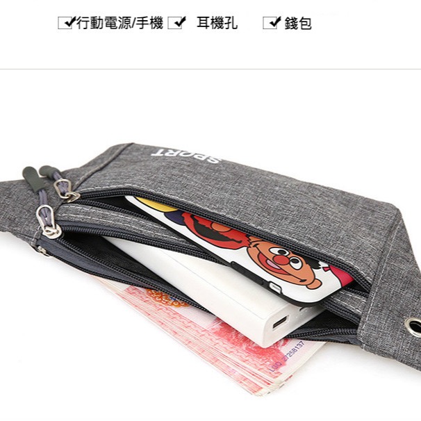 【台灣現貨】輕便跑步運動登山外出耳機孔腰包-細節圖2