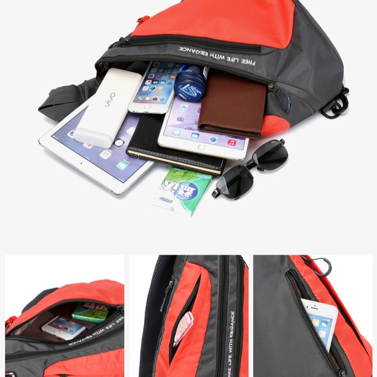 (台灣現貨可放1500ML礦泉水)超大容量登山運動水滴胸包-細節圖3