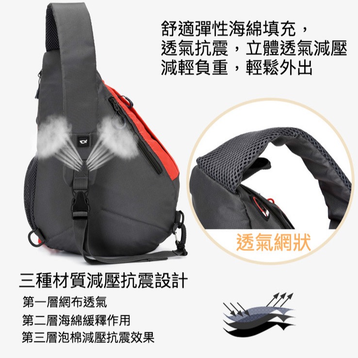 (台灣現貨可放1500ML礦泉水)超大容量登山運動水滴胸包-細節圖5