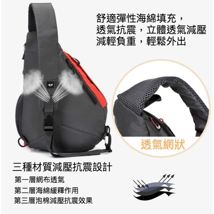 可放1500ML礦泉水超大容量登山運動水滴胸包-細節圖5