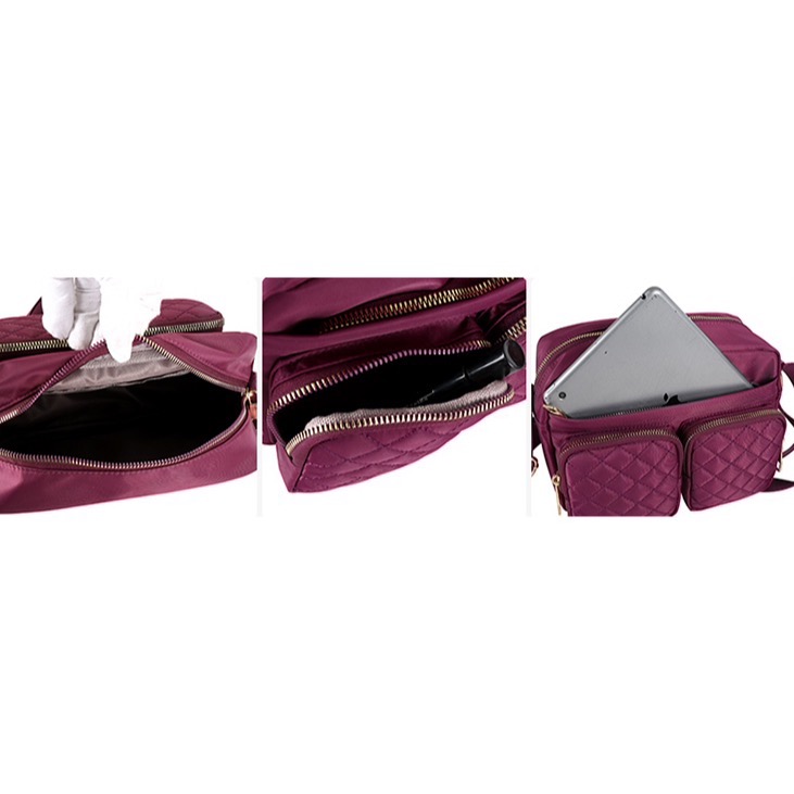 時尚格菱氣質清新百搭側背包-細節圖4