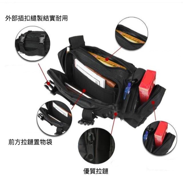 多隔層情侶休閒運動純色百搭戰術胸包-細節圖4