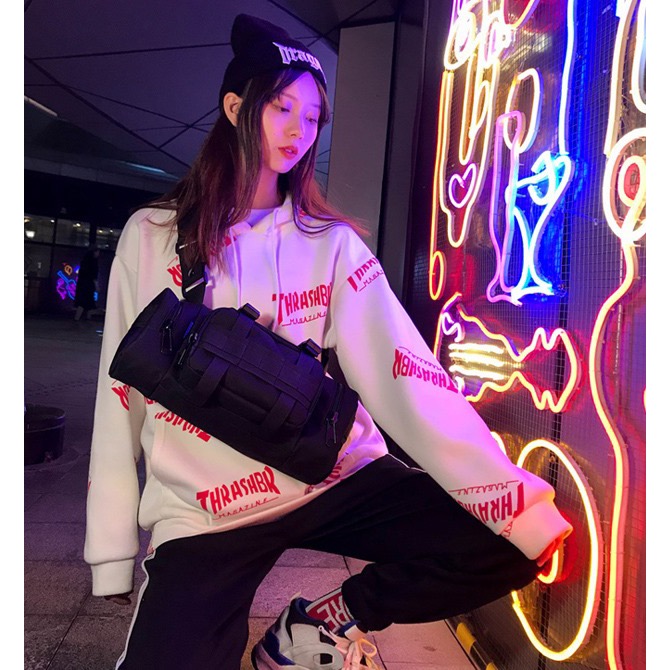 多隔層情侶休閒運動純色百搭戰術胸包-細節圖7